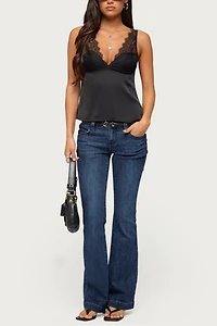 Edikted Vikkey Lacey Satin Effect Tank Top