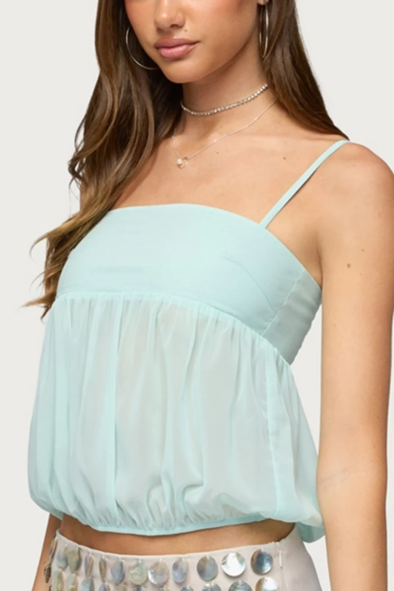 Edikted Helena Chiffon Bubble Top