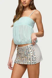 Edikted Helena Chiffon Bubble Top