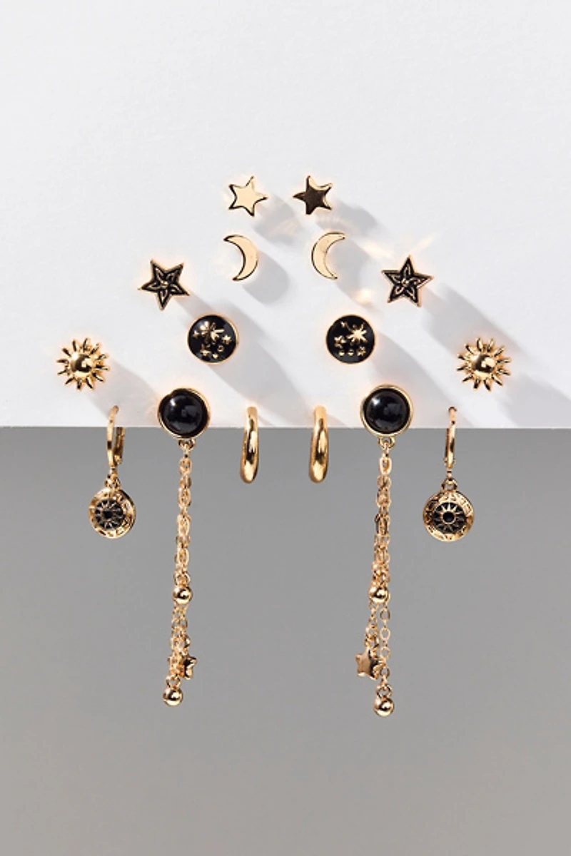 Cosmic Enameled Multi Earrings Set