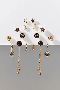 Cosmic Enameled Multi Earrings Set