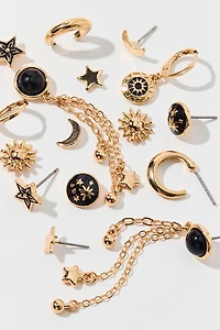 Cosmic Enameled Multi Earrings Set