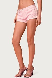 Edikted Barbie™ Low Rise Denim Micro Shorts