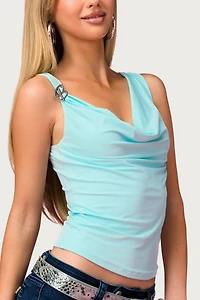 Edikted Barbie™ Cowl Neck Top