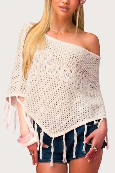 Edikted Barbie™ Fringe Knit Poncho