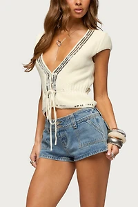 Edikted Cate Sequin Knit Top