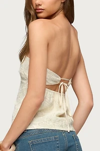 Edikted Cheyne Embroidered Strapless Top