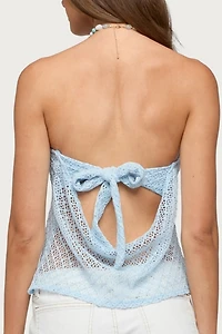 Edikted Chelce Back Cutout Crochet Top