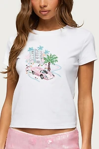 Edikted City Angel Beaded Baby T Shirt