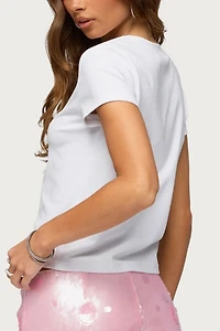 Edikted City Angel Beaded Baby T Shirt