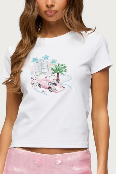 Edikted City Angel Beaded Baby T Shirt