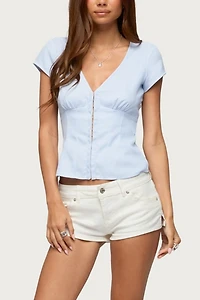 Edikted Yulena Hook & Eye Striped Top