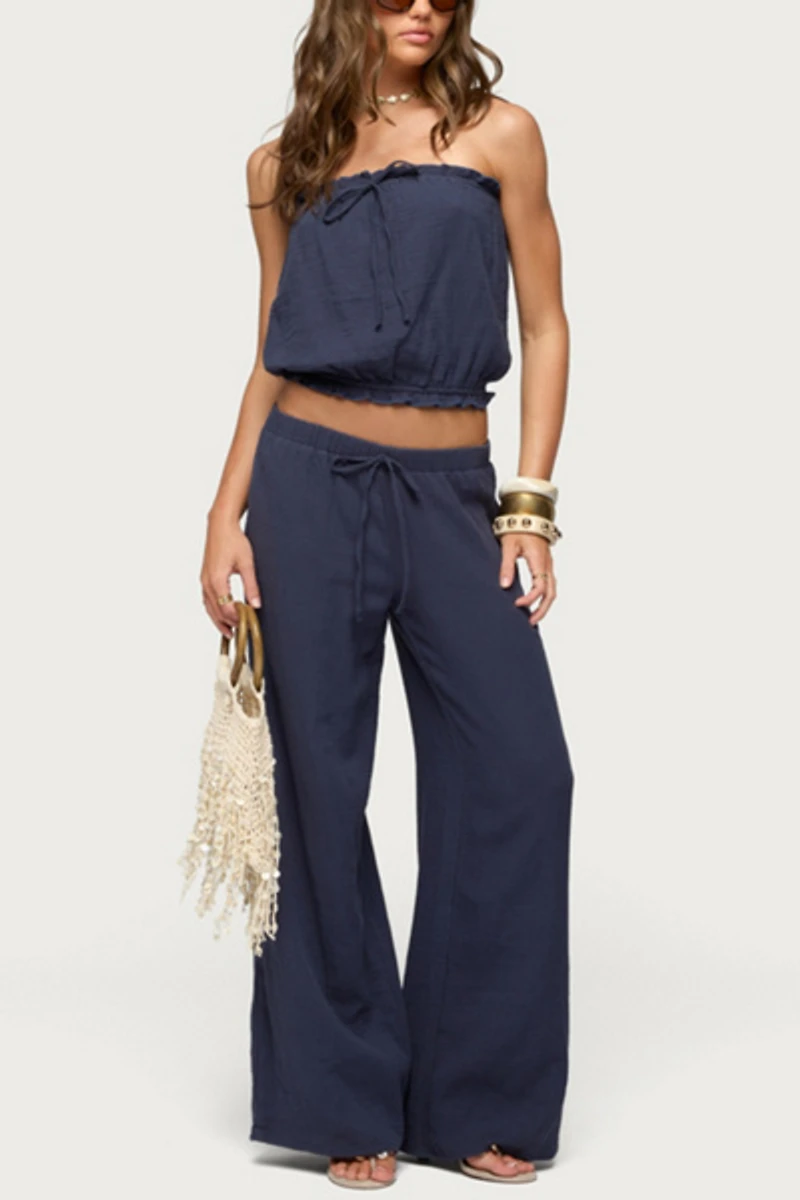 Edikted Viktoria Strapless Gauze Bubble Top
