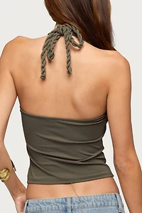 Edikted Sherri Braided Strap Halter Top