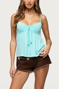 Edikted Michey Tie Front Babydoll Tank Top