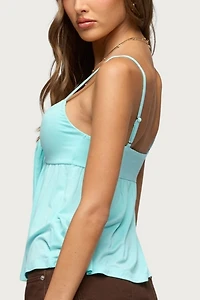 Edikted Michey Tie Front Babydoll Tank Top