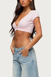 Edikted Cecey Button Up Crop Top