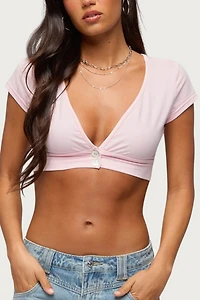 Edikted Cecey Button Up Crop Top