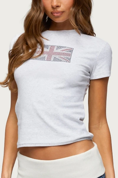 Edikted UK Girl Rhinestone T Shirt