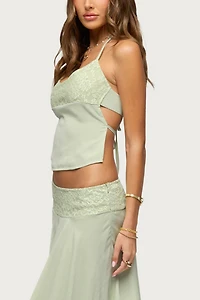 Edikted Evia Lacey Backless Halter Top