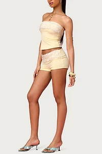 Edikted Chic Barbie™ Sequin Foldover Shorts