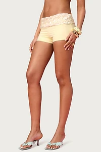 Edikted Chic Barbie™ Sequin Foldover Shorts