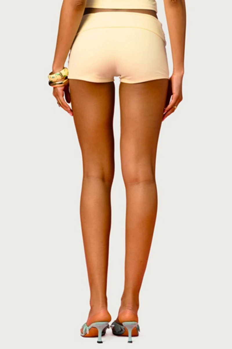 Edikted Chic Barbie™ Sequin Foldover Shorts
