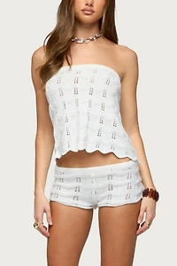 Edikted Isola Strapless Crochet Top