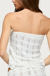 Edikted Isola Strapless Crochet Top