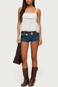 Edikted Mable Lacey Straight Neck Tank Top