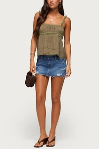 Edikted Mable Lacey Straight Neck Tank Top