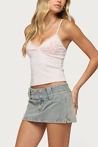 Edikted Arwen Lacey Beaded Tank Top
