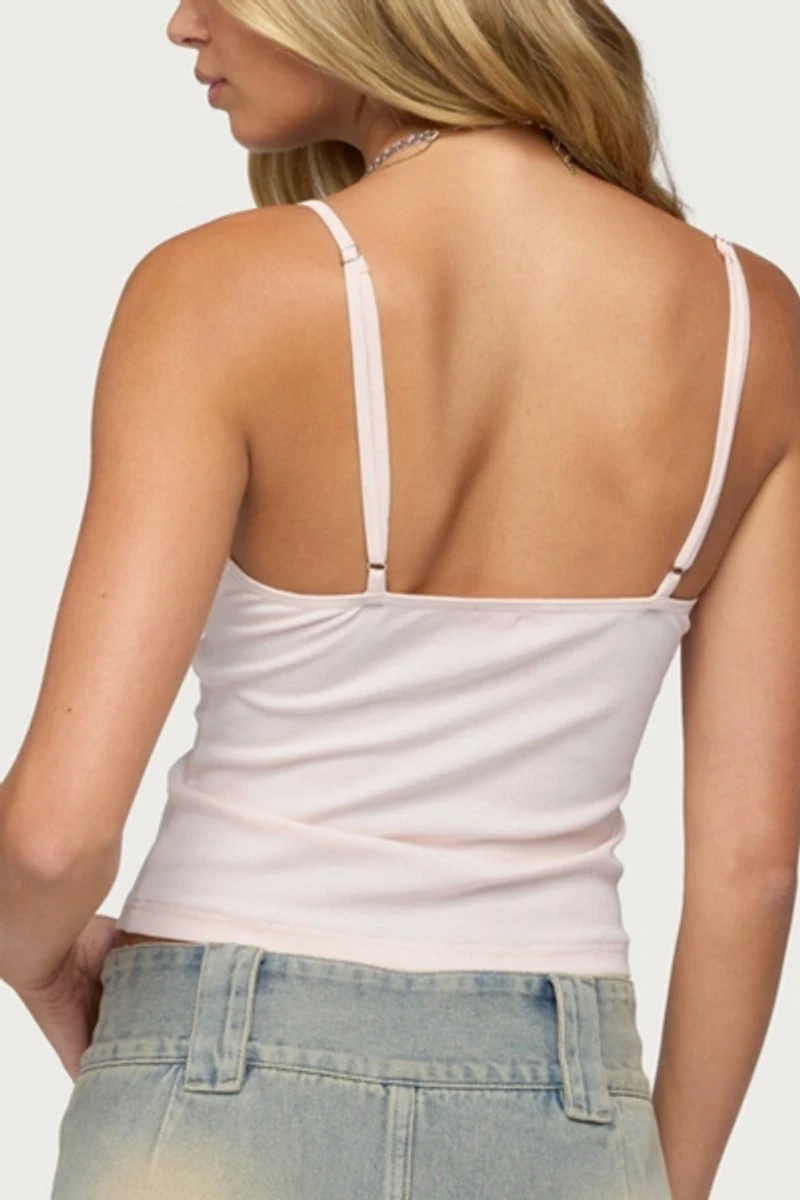Edikted Arwen Lacey Beaded Tank Top
