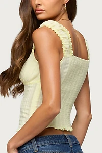 Edikted Katerine Embroidered Stripey Cotton Top