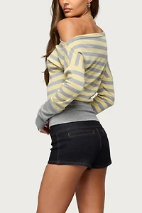 Edikted Cheney Low Rise Stretchy Denim Shorts
