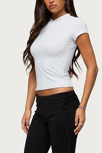 Edikted Aire High V Neck T Shirt