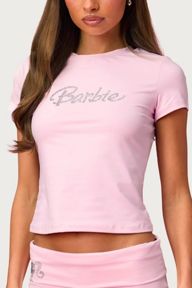 Edikted Barbie™ Rhinestone T Shirt