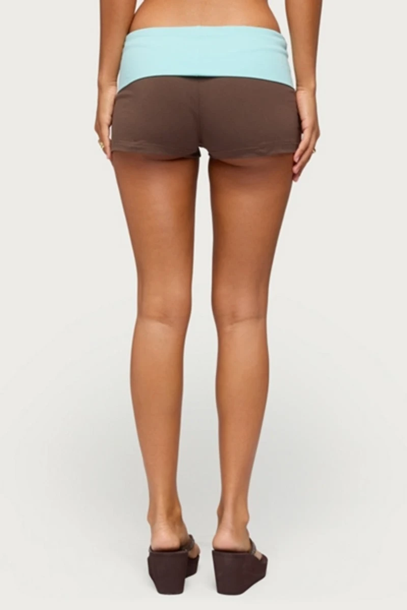 Edikted Emmey Contrast Foldover Shorts