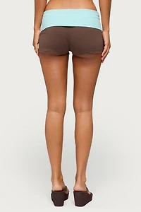 Edikted Emmey Contrast Foldover Shorts