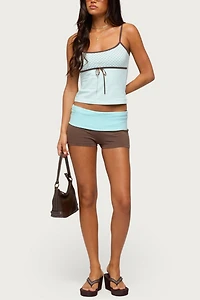 Edikted Emmey Contrast Foldover Shorts