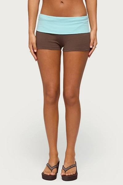 Edikted Emmey Contrast Foldover Shorts
