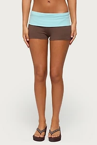 Edikted Emmey Contrast Foldover Shorts