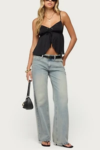 Edikted Liby Spilt Front Babydoll Top