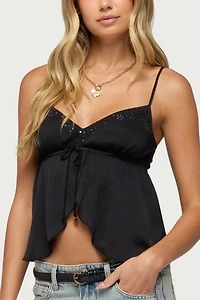 Edikted Liby Spilt Front Babydoll Top