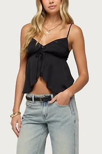 Edikted Liby Spilt Front Babydoll Top