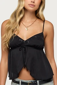Edikted Liby Spilt Front Babydoll Top