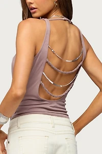 Edikted Back Chain Cowl Neck Top