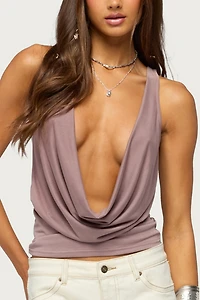Edikted Back Chain Cowl Neck Top