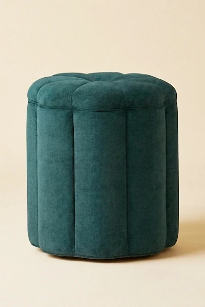 TOV Furniture Fleur Flower Shaped Velvet Upholstered Storage Ottoman