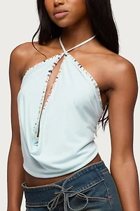 Edikted Stone Backless Cowl Neck Top